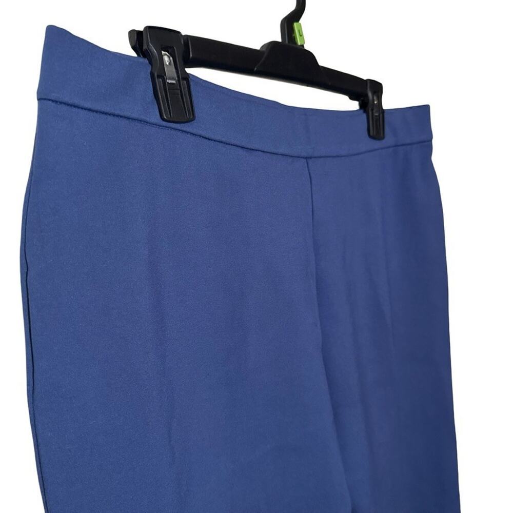 Susan Graver Ponte Thick Knit Elastic Waist Pull On Blue Pants sz Petite L - Picture 9 of 16